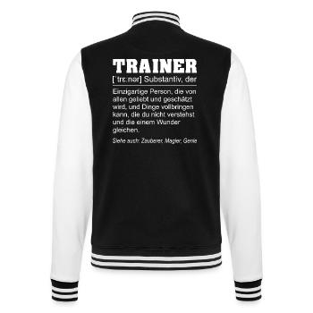 Trainer Definition Schrift weiss - College-Sweatjacke - Schwarz/Weiß - Hinten - Marisol (170cm)