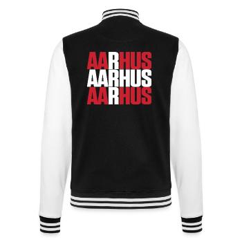 Aarhus Dänemark Fahne - College-Sweatjacke - Schwarz/Weiß - Hinten - Marisol (170cm)