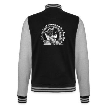 Peacock Harp Game - College Sweat Jacket - black/heather grey - Back - Marisol (170cm)
