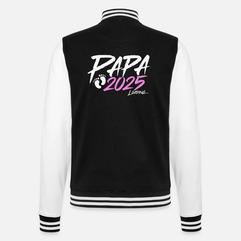 Papa 2025 loading - College-Sweatjacke - Schwarz/Weiß