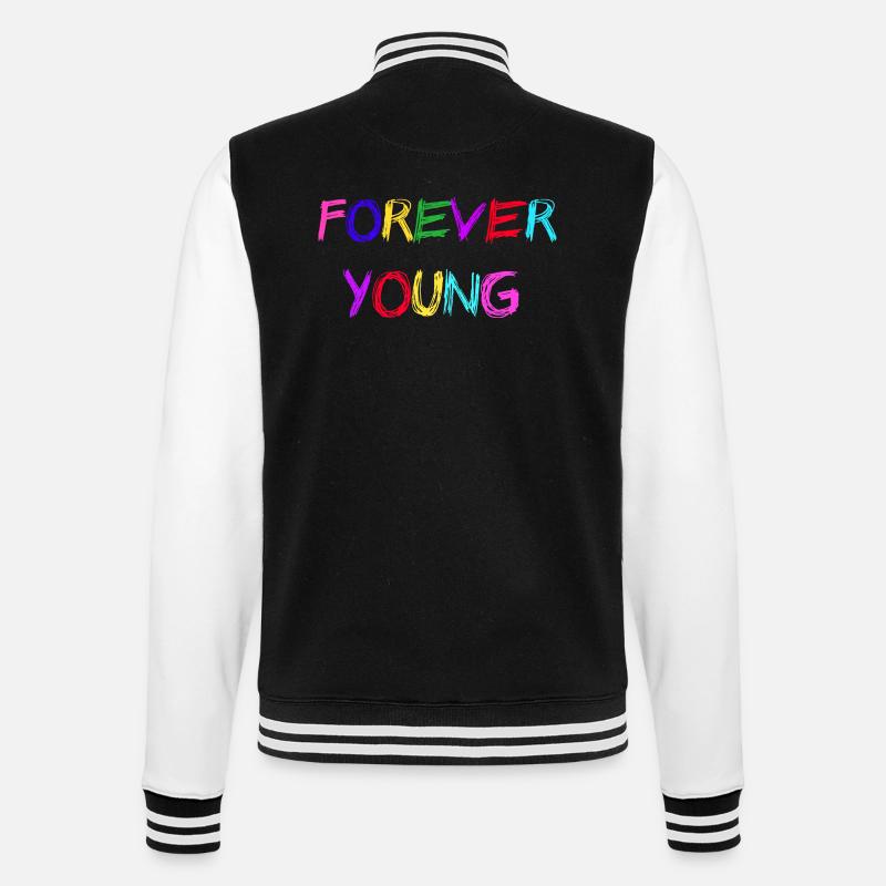 Young - College-Sweatjacke - Schwarz/Weiß