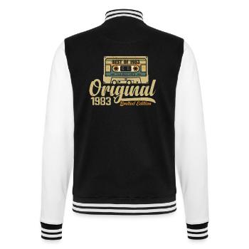 Original 1983 Vintage - Cadeau D’anniversaire 1983 - Veste Teddy - noir/blanc - Dos - Marisol (170cm)