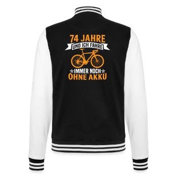 74. Geburtstag radfahrer fahrrad 74 jahre rennrad - College-Sweatjacke - Schwarz/Weiß - Hinten - Marisol (170cm)