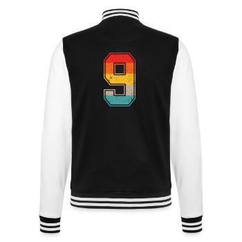 9 years retro jersey number 9 T-shirt number 9 - College Sweat Jacket - black/white - Back - Marisol (170cm)