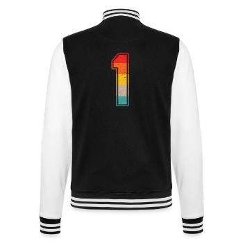 1 Year Retro Jersey Number 1 T-shirt Number 1 - College Sweat Jacket - black/white - Back - Marisol (170cm)
