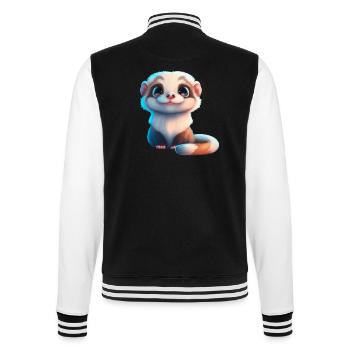 cute baby ferret - College Sweat Jacket - black/white - Back - Marisol (170cm)