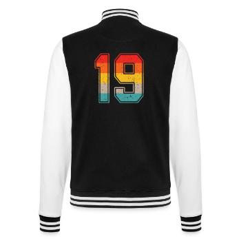 19 years retro jersey number 19 T-shirt number 19 - College Sweat Jacket - black/white - Back - Marisol (170cm)