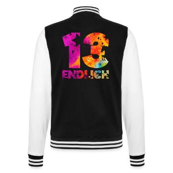 ENDLICH 13 EINHORN 13. GEBURTSTAG - College-Sweatjacke - Schwarz/Weiß - Hinten - Marisol (170cm)