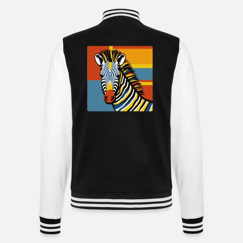 Zebra in Pop Art - College Sweat Jacket - black/white