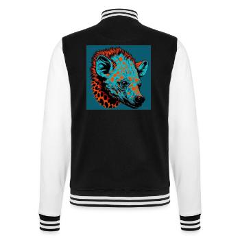 Hyäne in der Pop Art - College-Sweatjacke - Schwarz/Weiß - Hinten - Marisol (170cm)