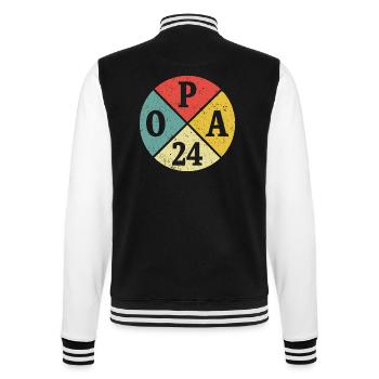 Opa 24 Geschenk Großvater Zukünftiger Opa 2024 - College-Sweatjacke - Schwarz/Weiß - Hinten - Marisol (170cm)