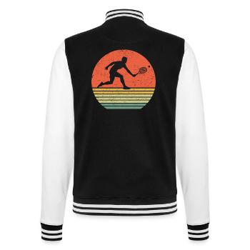 Tennis Retro Joueur de tennis T-shirt Tennis Play - Veste Teddy - noir/blanc - Dos - Marisol (170cm)