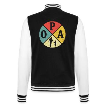 Opa und Enkelin Retro Großvater und Sohn - College-Sweatjacke - Schwarz/Weiß - Hinten - Marisol (170cm)