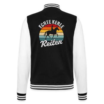 Echte kerle reiten t-shirt reiter - College-Sweatjacke - Schwarz/Weiß - Hinten - Marisol (170cm)
