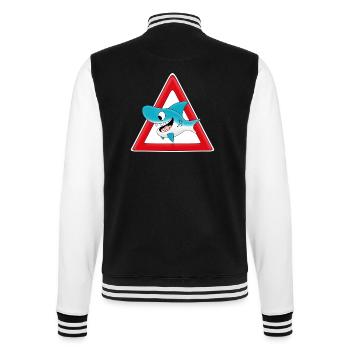 ACHTUNG HAI - College-Sweatjacke - Schwarz/Weiß - Hinten - Marisol (170cm)