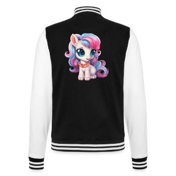 Petit poney en bleu rose - Veste Teddy - noir/blanc - Dos - Marisol (170cm)