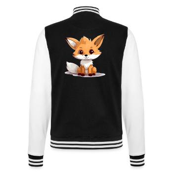 Bilo the Baby Fox - College Sweat Jacket - black/white - Back - Marisol (170cm)
