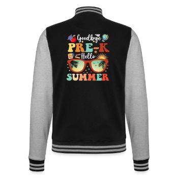 Lehramtsstudentin Auf Wiedersehen Pre-K Hallo Sommer - College-Sweatjacke - Schwarz/Grau meliert - Hinten - Marisol (170cm)