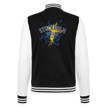 Stockholmer Klassiker Sverige - College-Sweatjacke - Schwarz/Weiß - Hinten - Marisol (170cm)