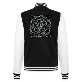 Design abstrait noir et blanc - Veste Teddy - noir/blanc - Dos - Marisol (170cm)