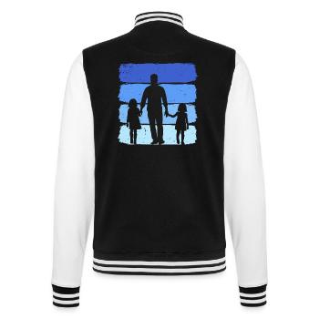 Father and Two Daughters Vintage Dad 2 Girls - College Sweat Jacket - black/white - Back - Marisol (170cm)