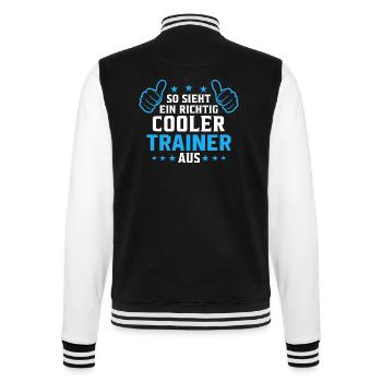 So sieht ein cooler Trainer aus - College-Sweatjacke - Schwarz/Weiß - Hinten - Marisol (170cm)
