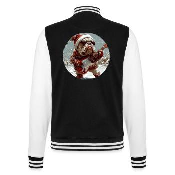 Mastiff Dog Guitare Rocker de Noël - Veste Teddy - noir/blanc - Dos - Marisol (170cm)