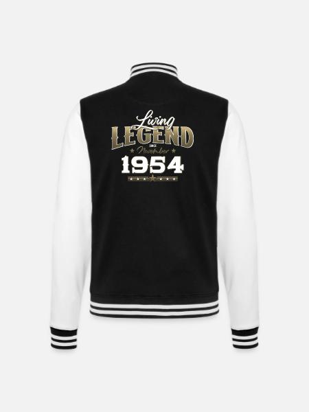 70. Geburtstag Legende November 1954 Jahrgang 54 - College-Sweatjacke - Schwarz/Weiß