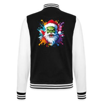 12 Zombie Screaming Santa Claus Paint Drops - College Sweat Jacket - black/white - Back - Marisol (170cm)