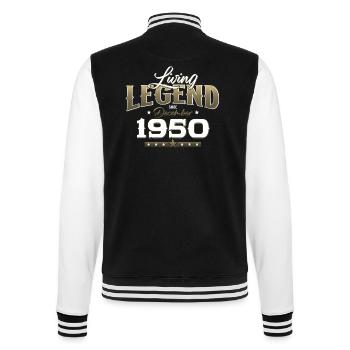 75th Birthday Original December 1950 Volume 50 - College Sweat Jacket - black/white - Back - Marisol (170cm)