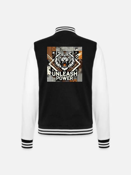 unleash power - College-Sweatjacke - Schwarz/Weiß