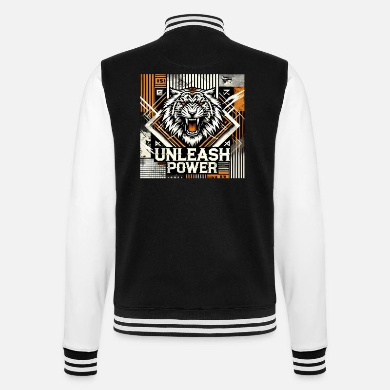 unleash power - College-Sweatjacke - Schwarz/Weiß