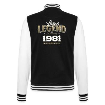 44e anniversaire Légendaire depuis janvier Né en 1981 - Veste Teddy - noir/blanc - Dos - Marisol (170cm)