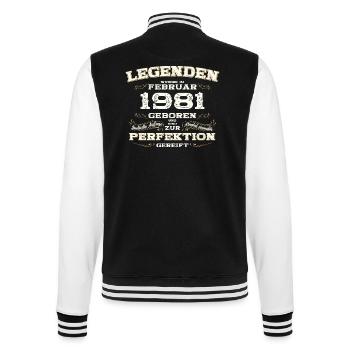 44ème anniversaire cadeau mari Original février 1981 - Veste Teddy - noir/blanc - Dos - Marisol (170cm)