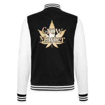 Grow Master - Cannabis - Marijuana - Marihuana - College-Sweatjacke - Schwarz/Weiß - Hinten - Marisol (170cm)