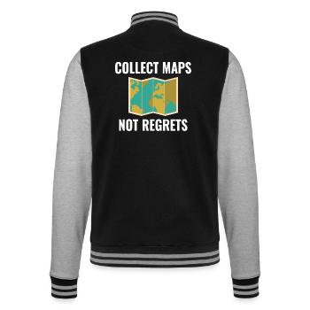 Collect Maps Not Regrets GIS Travel - College Sweat Jacket - black/heather grey - Back - Marisol (170cm)