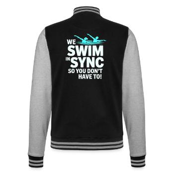 Synchronschwimmen Schwimmer Wassersportler - College-Sweatjacke - Schwarz/Grau meliert - Hinten - Marisol (170cm)