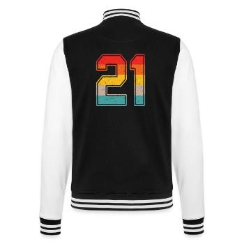 Maillot rétro 21 ans Numéro 21 T-shirt numéro 21 - Veste Teddy - noir/blanc - Dos - Marisol (170cm)