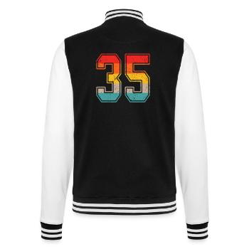 35 Years Retro Jersey Number 35 T-shirt Number 35 - College Sweat Jacket - black/white - Back - Marisol (170cm)
