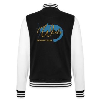 Welsdompteur Welsflüsterer Welsangler - College-Sweatjacke - Schwarz/Weiß - Hinten - Marisol (170cm)