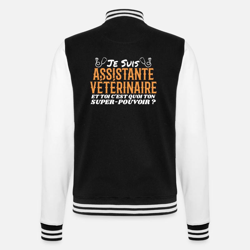 Assistent | Tierarzt | Geschenk | Superkraft - College-Sweatjacke - Schwarz/Weiß
