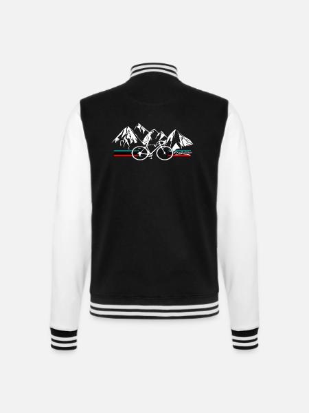 Rennrad Radsport Retro Berge - College-Sweatjacke - Schwarz/Weiß