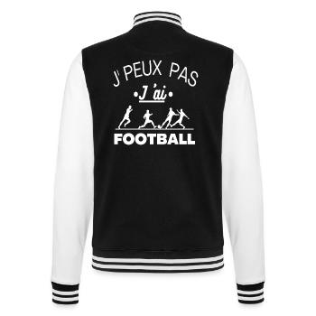 J' peux pas j' ai football humour foot cadeau - Veste Teddy - noir/blanc - Dos - Marisol (170cm)