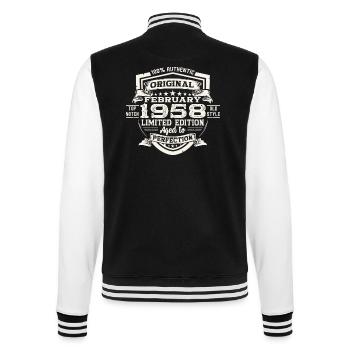 Février né 1958 65e anniversaire cadeau homme - Veste Teddy - noir/blanc - Dos - Marisol (170cm)