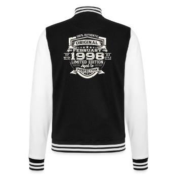 Février né 1998 25e anniversaire cadeau homme - Veste Teddy - noir/blanc - Dos - Marisol (170cm)