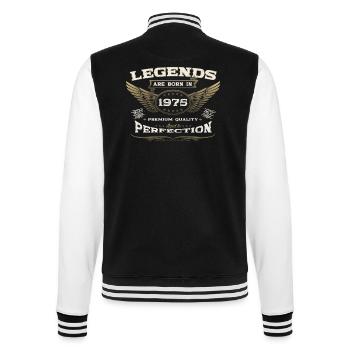 48th birthday legend born 1975 gift man - College Sweat Jacket - black/white - Back - Marisol (170cm)