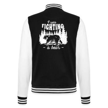 Hilarious Broken Arm Design. I Was Fighting A Bear - College Sweat Jacket - black/white - Back - Marisol (170cm)