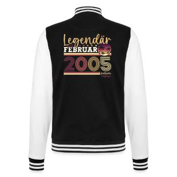 Jahrgang 2005 Februar 18. Geburtstag Geschenk Mann - College-Sweatjacke - Schwarz/Weiß - Hinten - Marisol (170cm)