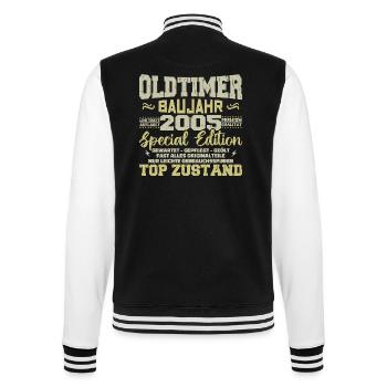 Vintage 2005 Born Retro Birthday Vintage - College Sweat Jacket - black/white - Back - Marisol (170cm)