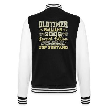 Vintage 2006 Born Retro Birthday Vintage - College Sweat Jacket - black/white - Back - Marisol (170cm)